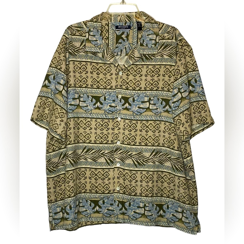 Brandini 100% Silk Hawaiian Shirt   ‎    Sz XXL